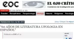 Cabecera de El Ojo Crítico con el título del artículo 60 años de literatura ufológica en español, de Moisés Garrido.